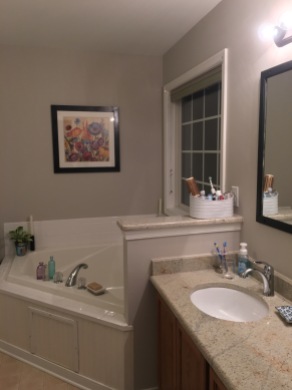 Our master bath my dad painted